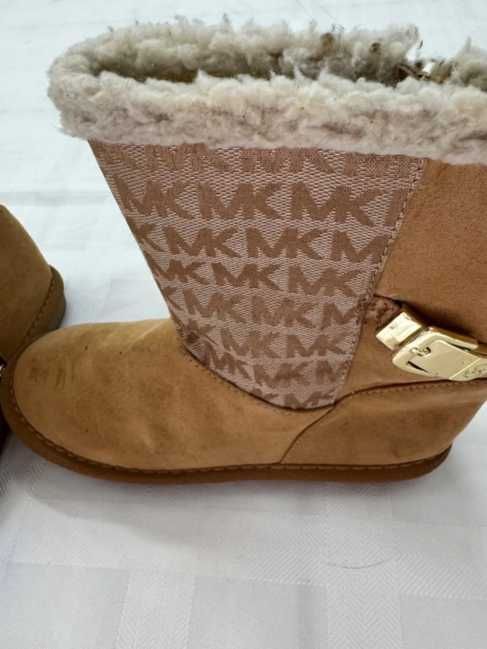 Michael Kors Logo Tan Marilu Kids Winter Boots